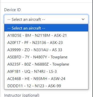 Glider Traffic auto log Glidertraffic auto log